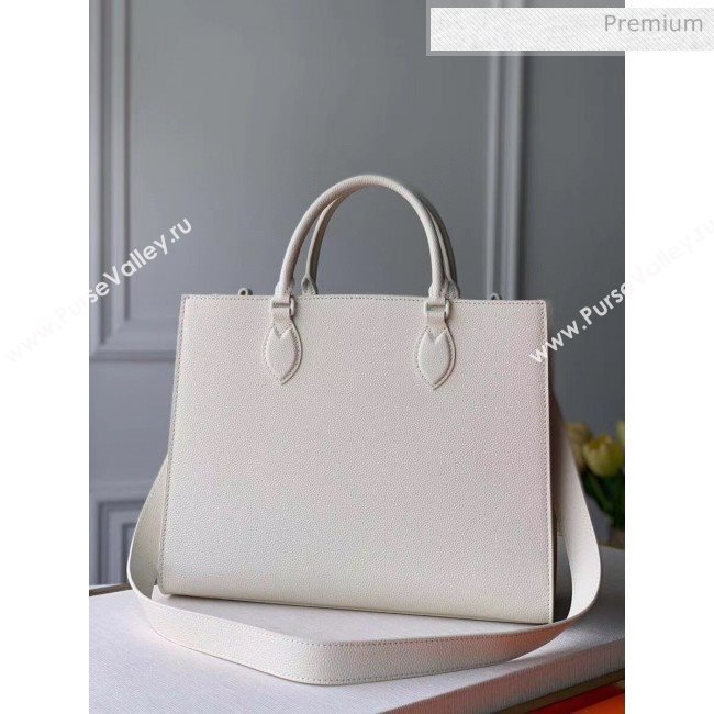 Louis Vuitton Lockme Tote MM Bag in Grainy Calfskin M55846 White 2020 (K-20060313)