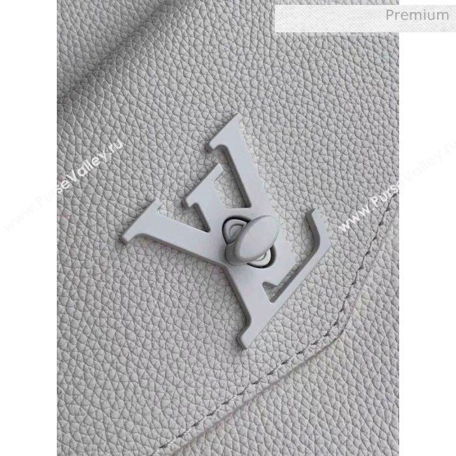 Louis Vuitton Lockme Tote MM Bag in Grainy Calfskin M55846 White 2020 (K-20060313)