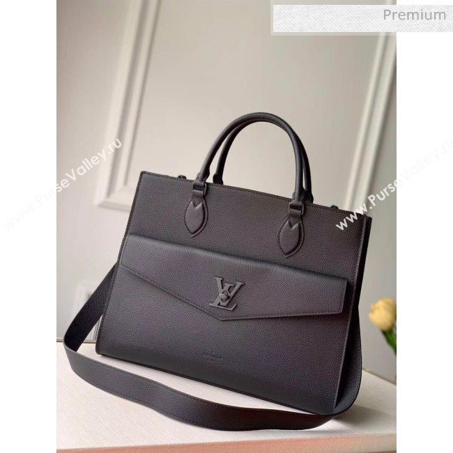 Louis Vuitton Lockme Tote MM Bag in Grainy Calfskin M55846 Black 2020 (K-20060314)