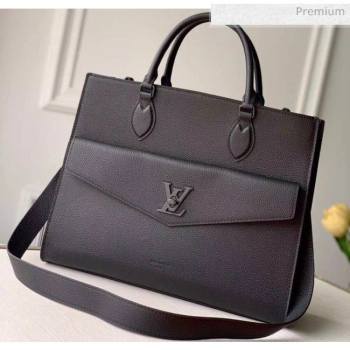 Louis Vuitton Lockme Tote MM Bag in Grainy Calfskin M55846 Black 2020 (K-20060314)