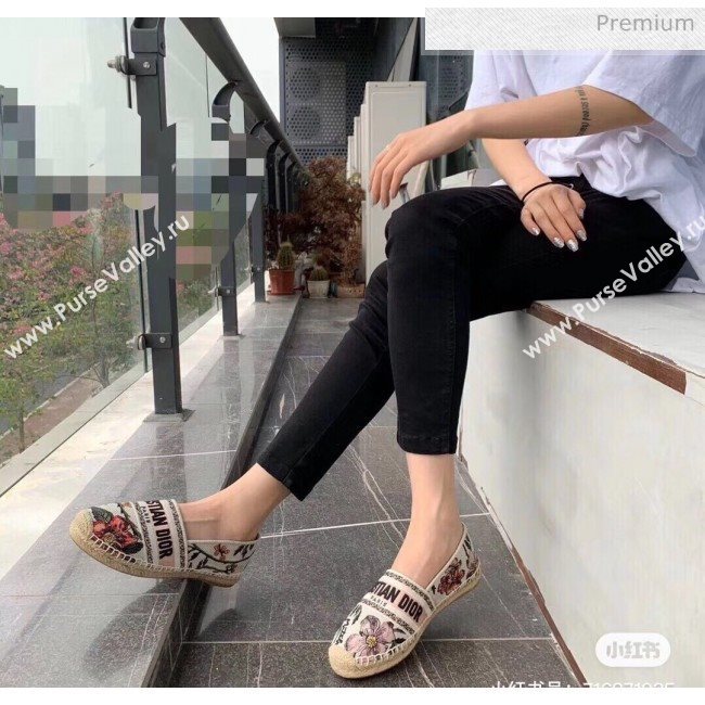 Dior Granville Espadrilles in Flower Embroidered Cotton 2020  (JC-20060416)