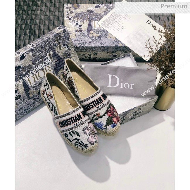 Dior Granville Espadrilles in Flower Embroidered Cotton 2020  (JC-20060416)