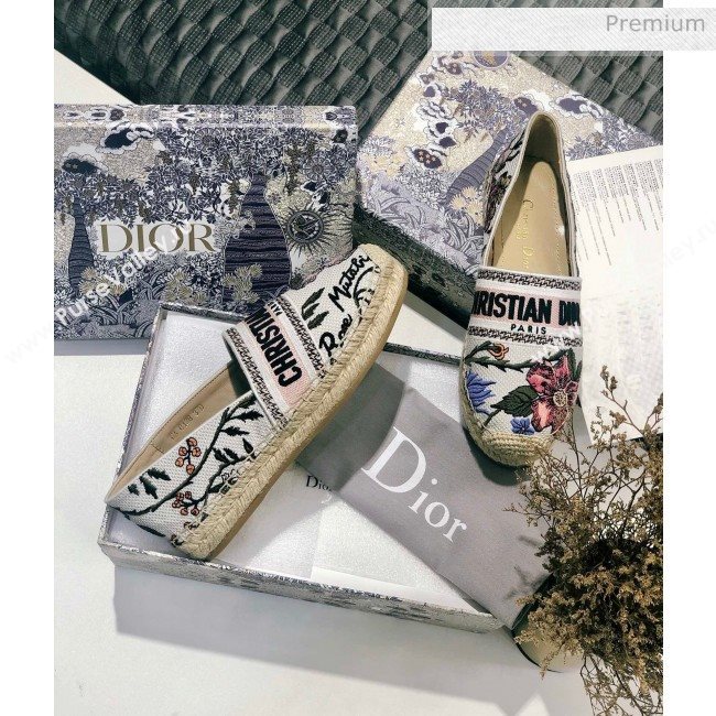 Dior Granville Espadrilles in Flower Embroidered Cotton 2020  (JC-20060416)