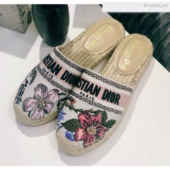 Dior Granville Espadrilles Mule in Flower Embroidered Cotton 2020 (JC-20060415)