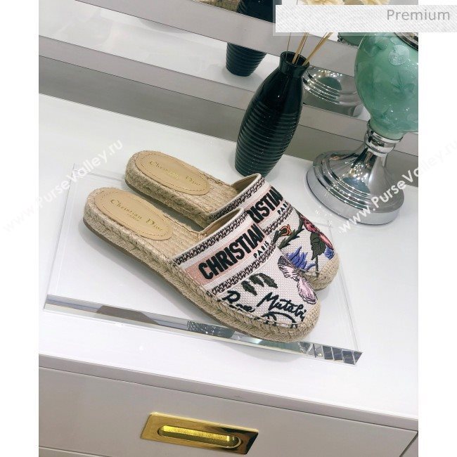 Dior Granville Espadrilles Mule in Flower Embroidered Cotton 2020 (JC-20060415)