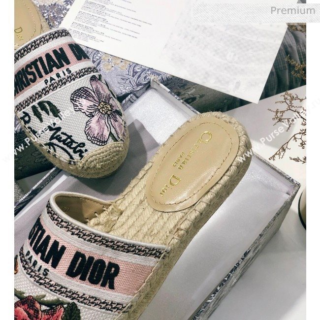 Dior Granville Espadrilles Mule in Flower Embroidered Cotton 2020 (JC-20060415)