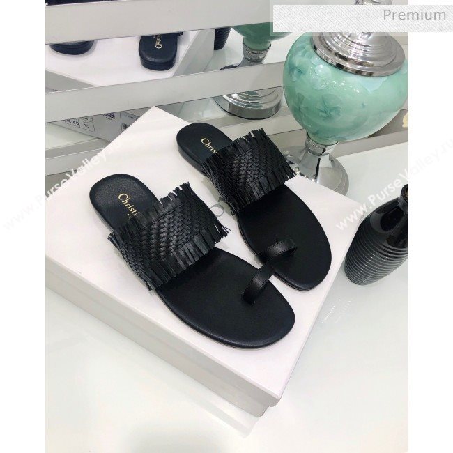 Dior Wave Sandal in Braided Lambskin Black 2020 (JC-20060417)