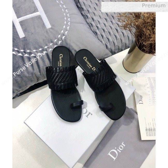 Dior Wave Sandal in Braided Lambskin Black 2020 (JC-20060417)