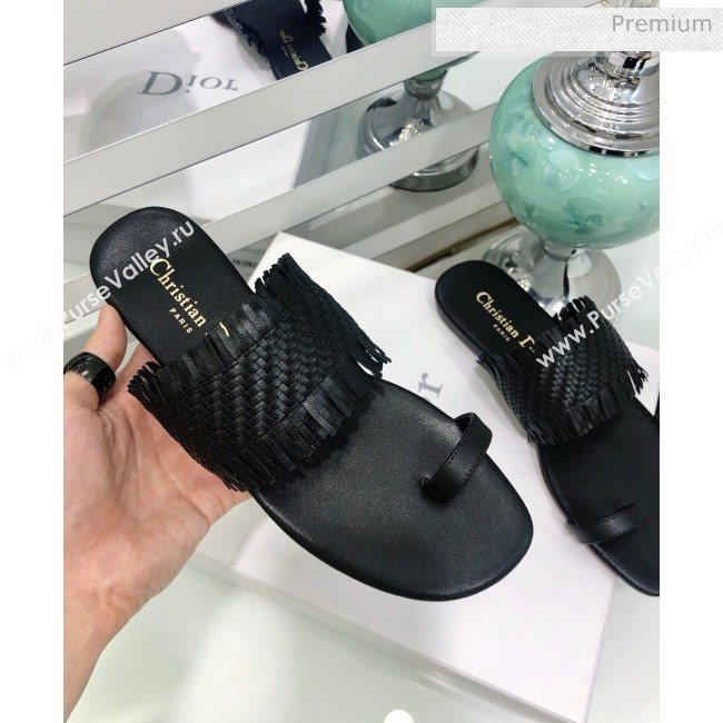 Dior Wave Sandal in Braided Lambskin Black 2020 (JC-20060417)