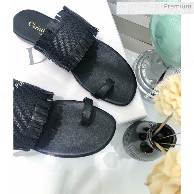 Dior Wave Sandal in Braided Lambskin Black 2020 (JC-20060417)
