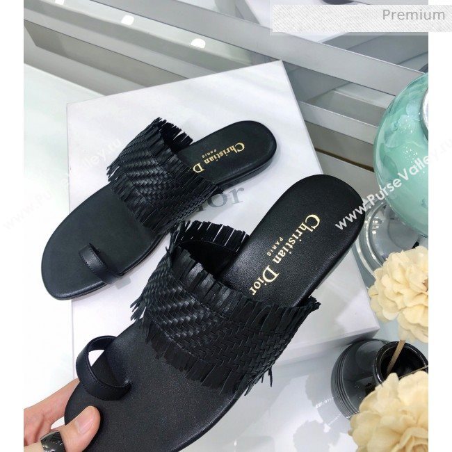 Dior Wave Sandal in Braided Lambskin Black 2020 (JC-20060417)