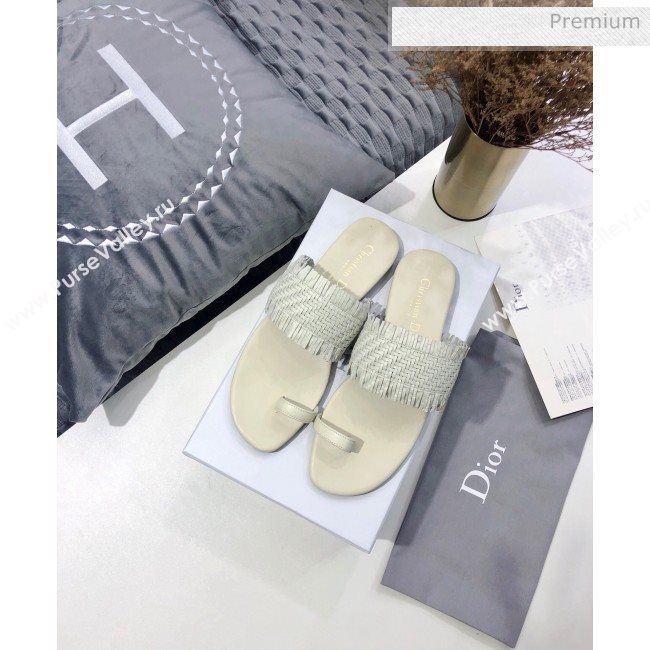 Dior Wave Sandal in Braided Lambskin White 2020 (JC-20060418)