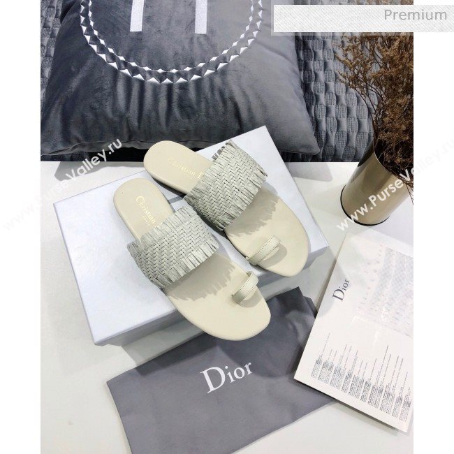Dior Wave Sandal in Braided Lambskin White 2020 (JC-20060418)