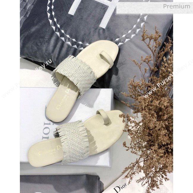 Dior Wave Sandal in Braided Lambskin White 2020 (JC-20060418)