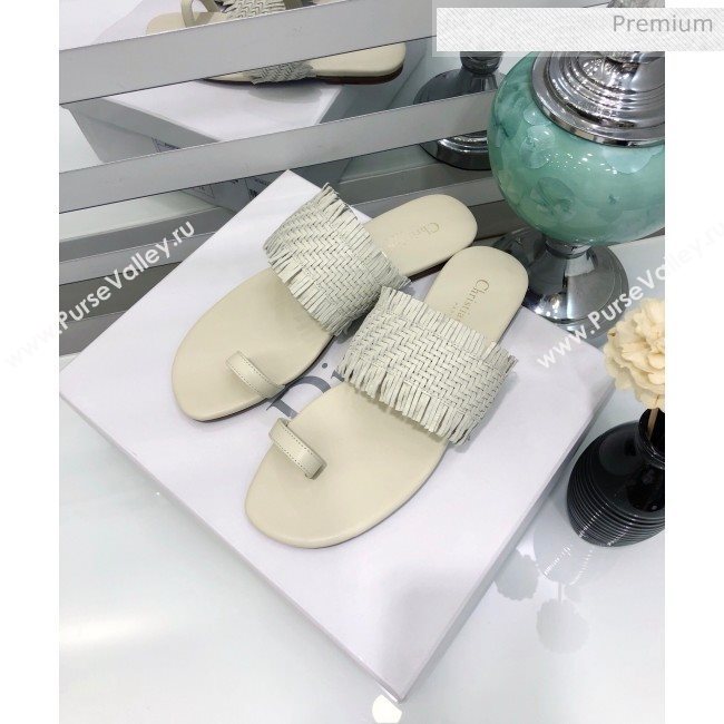 Dior Wave Sandal in Braided Lambskin White 2020 (JC-20060418)