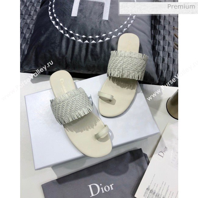 Dior Wave Sandal in Braided Lambskin White 2020 (JC-20060418)