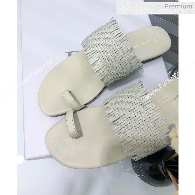 Dior Wave Sandal in Braided Lambskin White 2020 (JC-20060418)