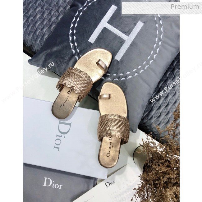 Dior Wave Sandal in Braided Lambskin Gold 2020 (JC-20060419)
