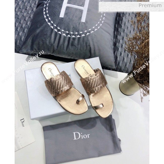 Dior Wave Sandal in Braided Lambskin Gold 2020 (JC-20060419)