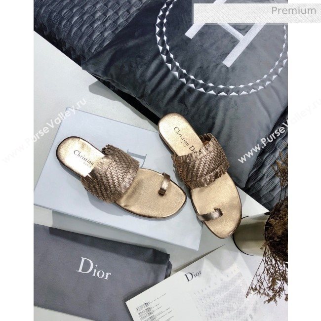 Dior Wave Sandal in Braided Lambskin Gold 2020 (JC-20060419)