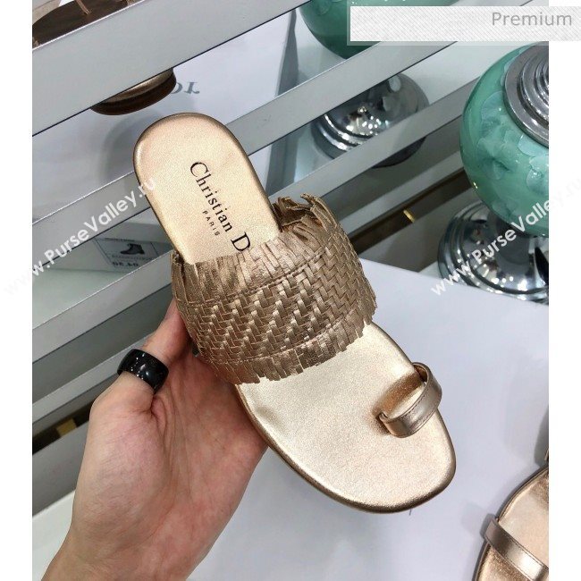 Dior Wave Sandal in Braided Lambskin Gold 2020 (JC-20060419)