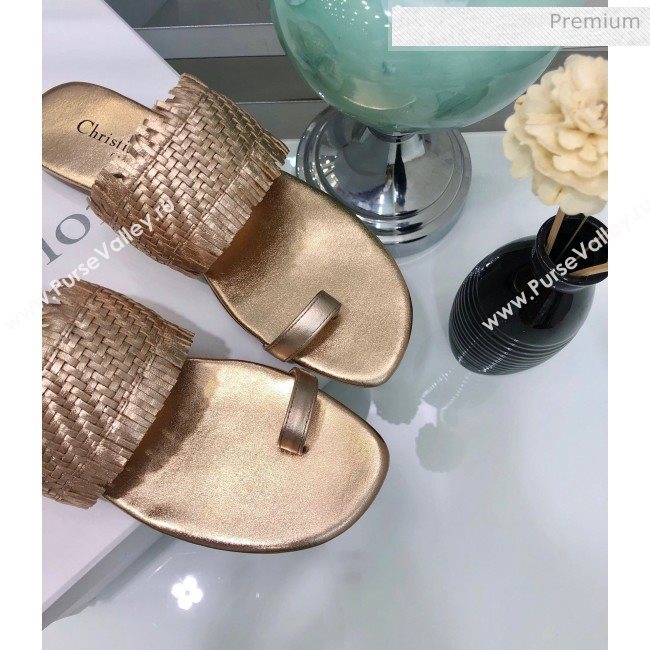 Dior Wave Sandal in Braided Lambskin Gold 2020 (JC-20060419)