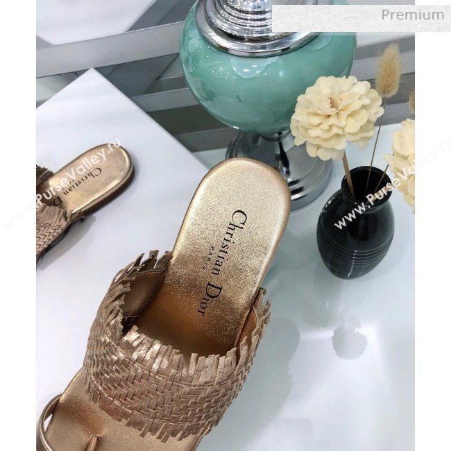 Dior Wave Sandal in Braided Lambskin Gold 2020 (JC-20060419)