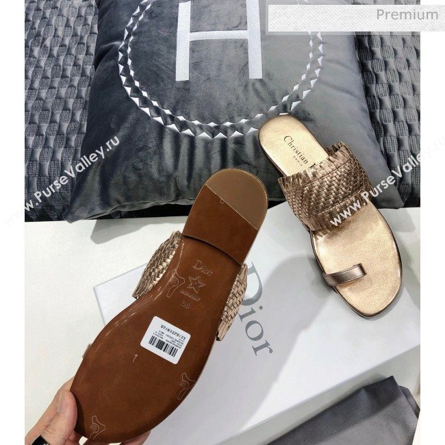 Dior Wave Sandal in Braided Lambskin Gold 2020 (JC-20060419)