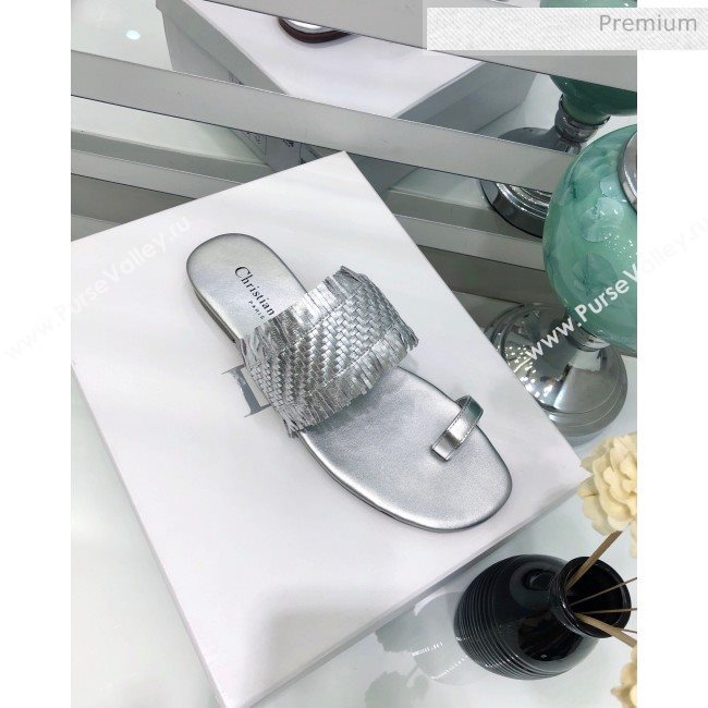 Dior Wave Sandal in Braided Lambskin Silver 2020 (JC-20060420)