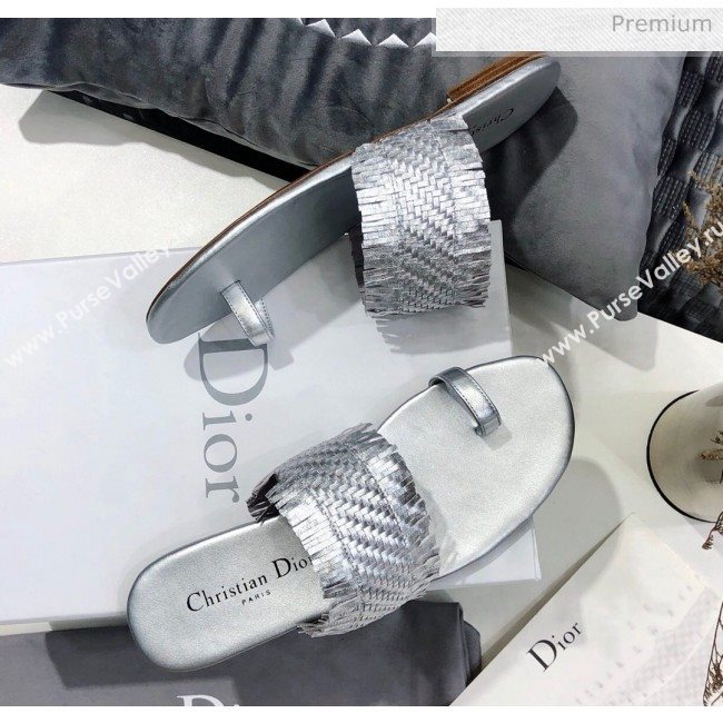 Dior Wave Sandal in Braided Lambskin Silver 2020 (JC-20060420)