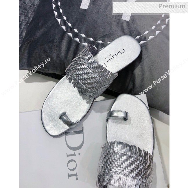 Dior Wave Sandal in Braided Lambskin Silver 2020 (JC-20060420)