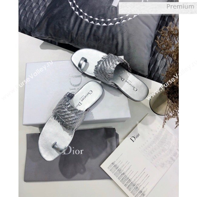 Dior Wave Sandal in Braided Lambskin Silver 2020 (JC-20060420)