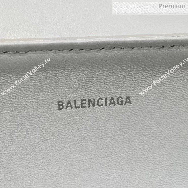 Balenciaga Round Cylindric Shoulder Bag in Crocodile Pattern Calfskin White 2020 (JM-20060421)