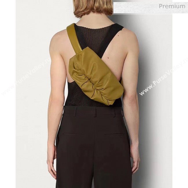 Bottega Veneta Nappa Leather The Body Pouch Mustard 2020 (MS-20060442)
