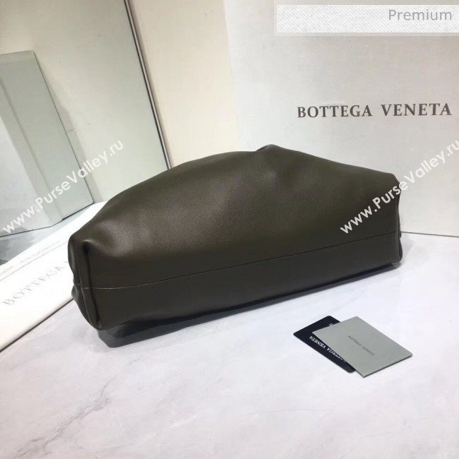 Bottega Veneta The Pouch Soft Voluminous Clutch Bag Mustard Green 2020 (MS-20060506)