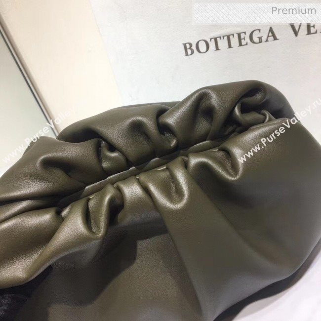 Bottega Veneta The Pouch Soft Voluminous Clutch Bag Mustard Green 2020 (MS-20060506)