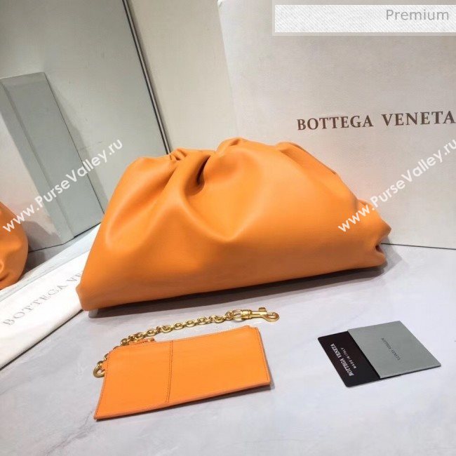 Bottega Veneta The Pouch Soft Voluminous Clutch Bag Orange 2020 (MS-20060508)