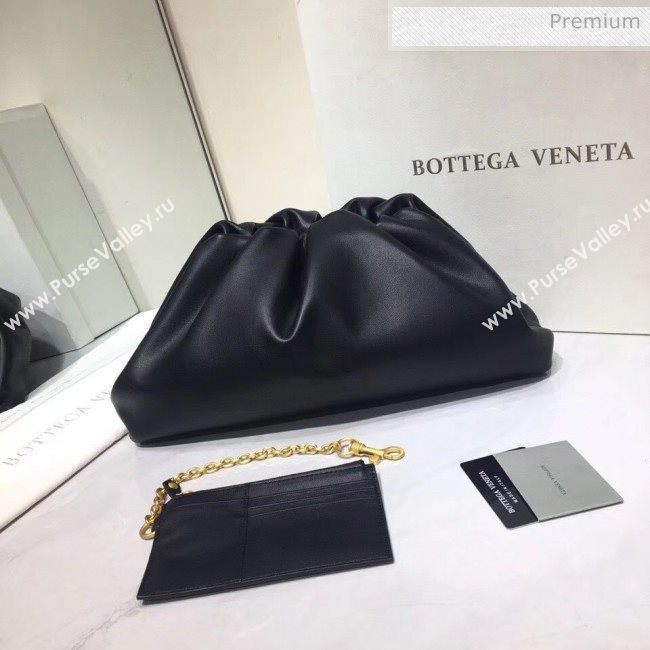 Bottega Veneta The Pouch Soft Voluminous Clutch Bag Black 2020 (MS-20060509)