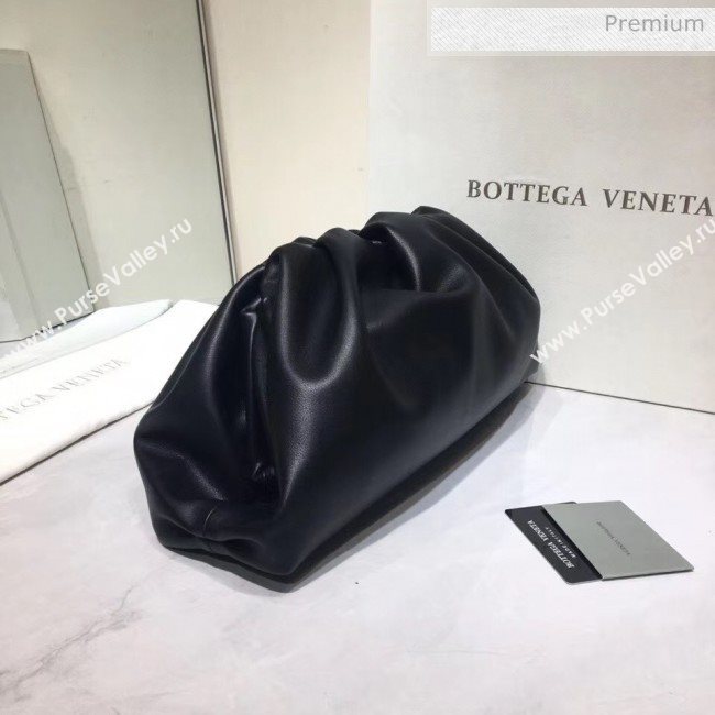 Bottega Veneta The Pouch Soft Voluminous Clutch Bag Black 2020 (MS-20060509)