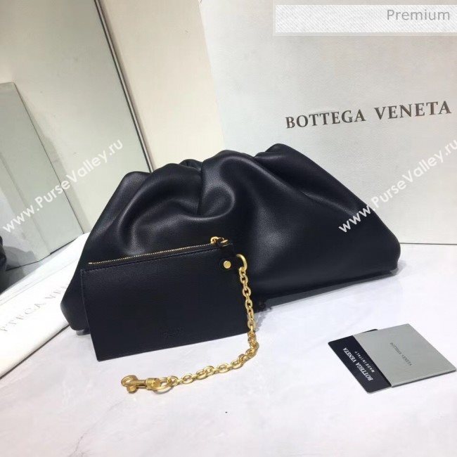 Bottega Veneta The Pouch Soft Voluminous Clutch Bag Black 2020 (MS-20060509)