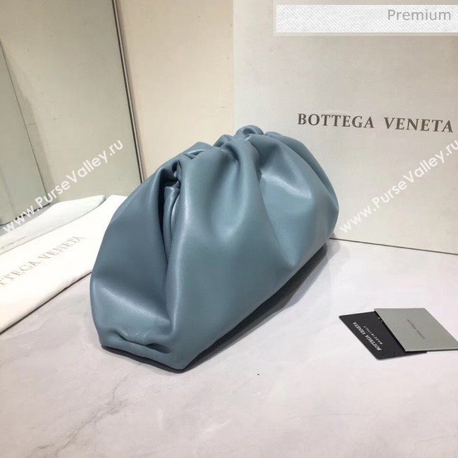 Bottega Veneta The Pouch Soft Voluminous Clutch Bag Pale Blue 2020 (MS-20060510)