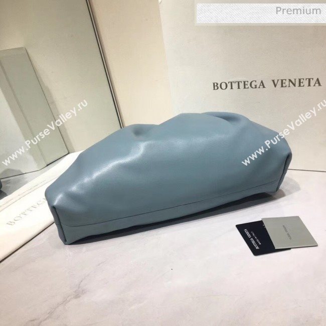 Bottega Veneta The Pouch Soft Voluminous Clutch Bag Pale Blue 2020 (MS-20060510)