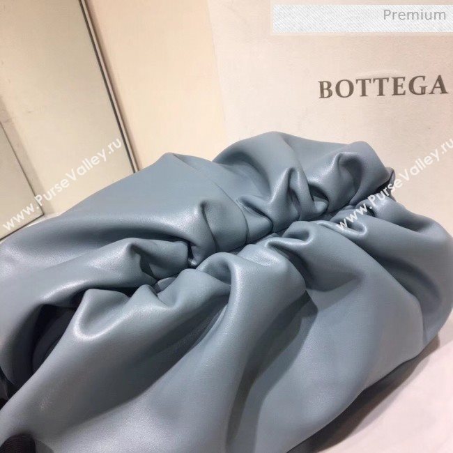 Bottega Veneta The Pouch Soft Voluminous Clutch Bag Pale Blue 2020 (MS-20060510)