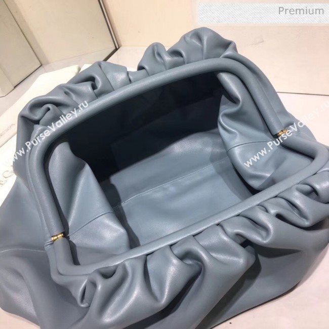 Bottega Veneta The Pouch Soft Voluminous Clutch Bag Pale Blue 2020 (MS-20060510)