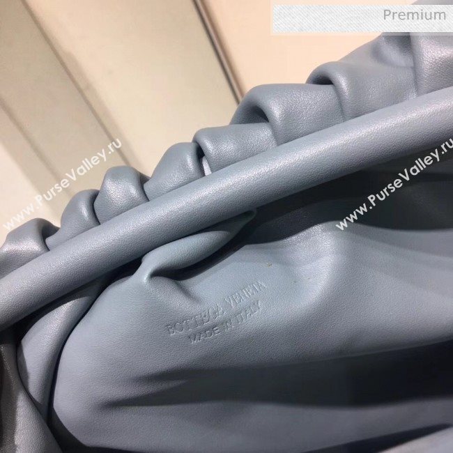 Bottega Veneta The Pouch Soft Voluminous Clutch Bag Pale Blue 2020 (MS-20060510)