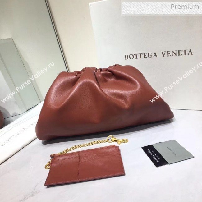 Bottega Veneta The Pouch Soft Voluminous Clutch Bag Rust 2020 (MS-20060512)