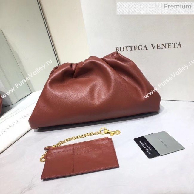 Bottega Veneta The Pouch Soft Voluminous Clutch Bag Rust 2020 (MS-20060512)