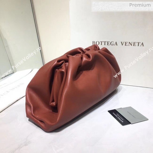 Bottega Veneta The Pouch Soft Voluminous Clutch Bag Rust 2020 (MS-20060512)