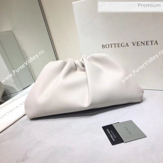 Bottega Veneta The Pouch Soft Voluminous Clutch Bag White 2020 (MS-20060513)