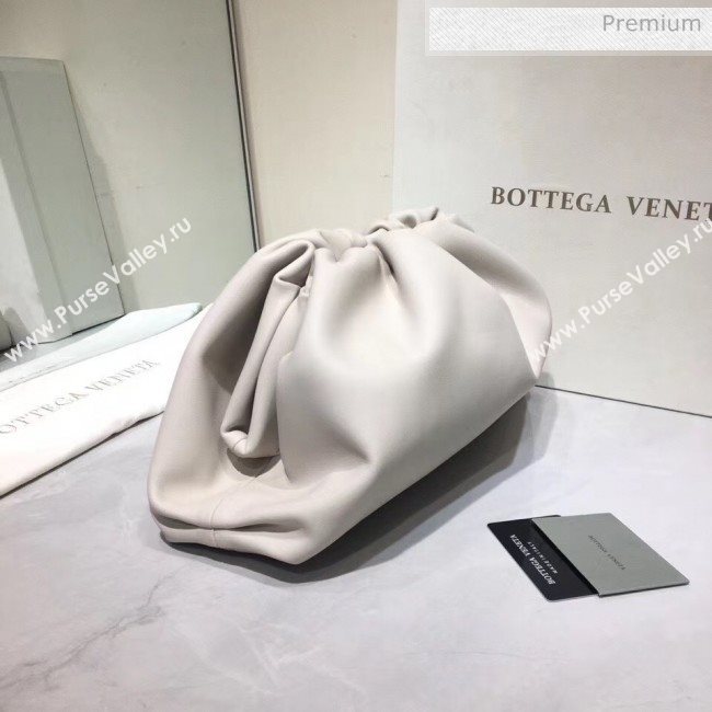 Bottega Veneta The Pouch Soft Voluminous Clutch Bag White 2020 (MS-20060513)